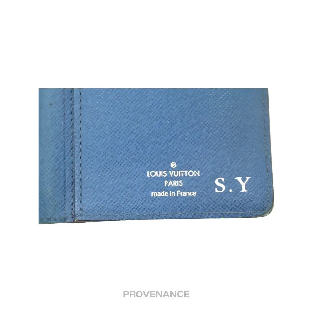 🔴 Louis Vuitton Brazza Long Wallet - Blue Epi Leather
